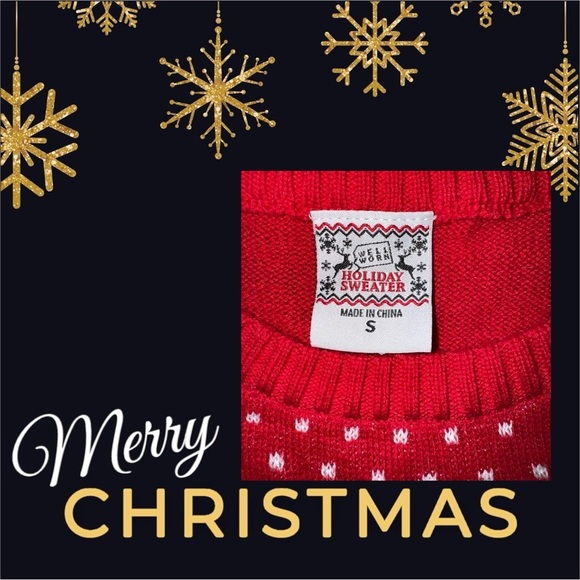 UGLY CHRISTMAS SWEATER “LET THERE BE PIZZA ON EARTH “ Size Small - Picture 3 of 6